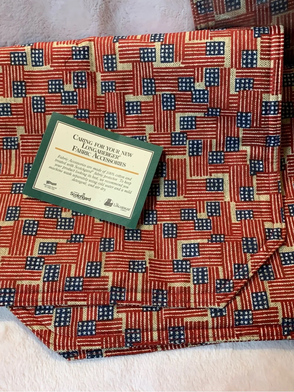Longaberger Vintage Set of 4 Patriotic Place Mats NWT